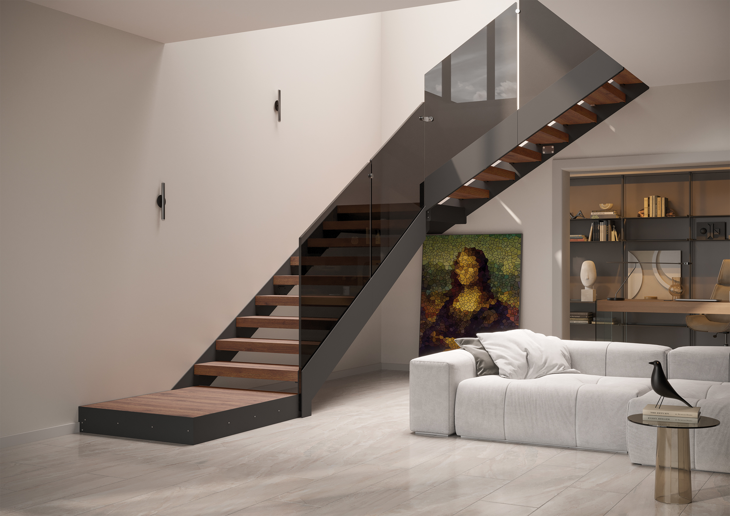 Rexal XR Pack , Escalier moderne, escalier en verre
