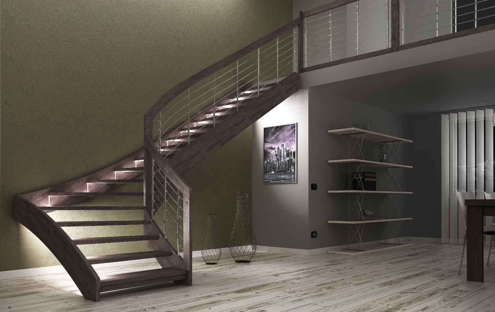ᐅ Esperia chrome LED - Esperia_chrome_LED  escalier, rampe escalier, monte  escalier, escalier quart tournant, escalier bois, rambarde escalier, calcul  escalier, garde corps escalier, main courante escalier, escalier mode  Escalier moderne avec