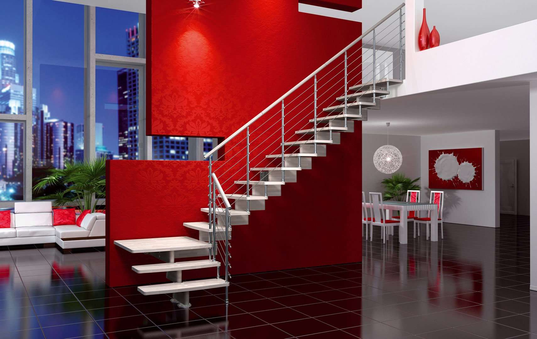 Nuvola, Открытая конструкция лестницы, лестница дизайн