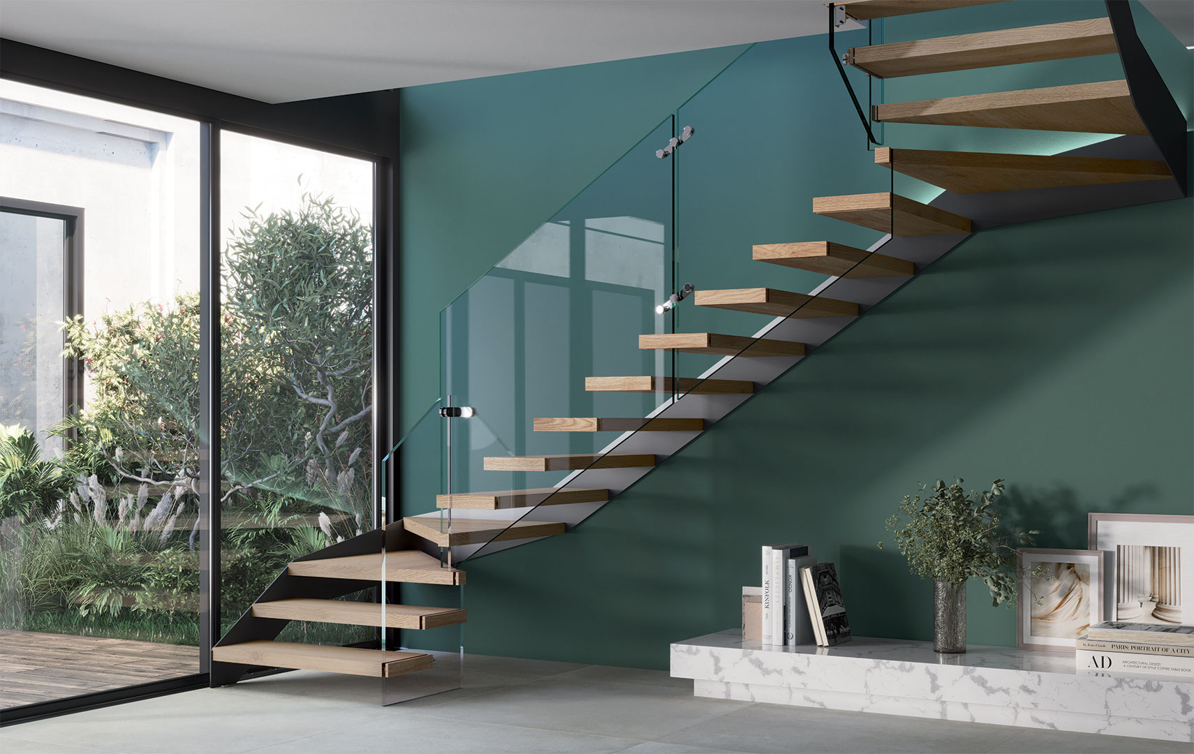 Rexal Mono XR, Escalier moderne, escalier en verre