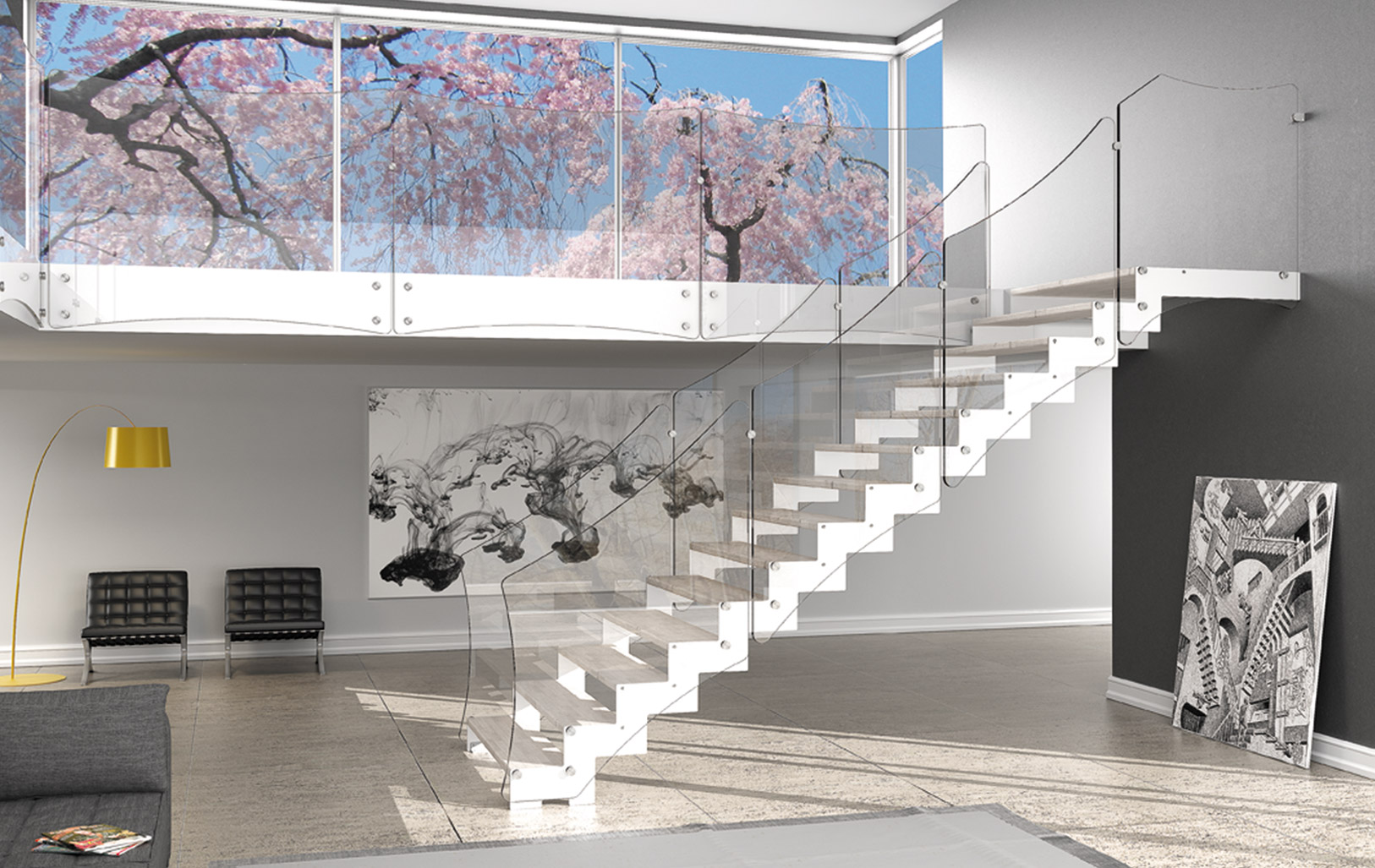 escaliers modernes avec garde corps en verre laissez vous sduire par le modles mobirolo